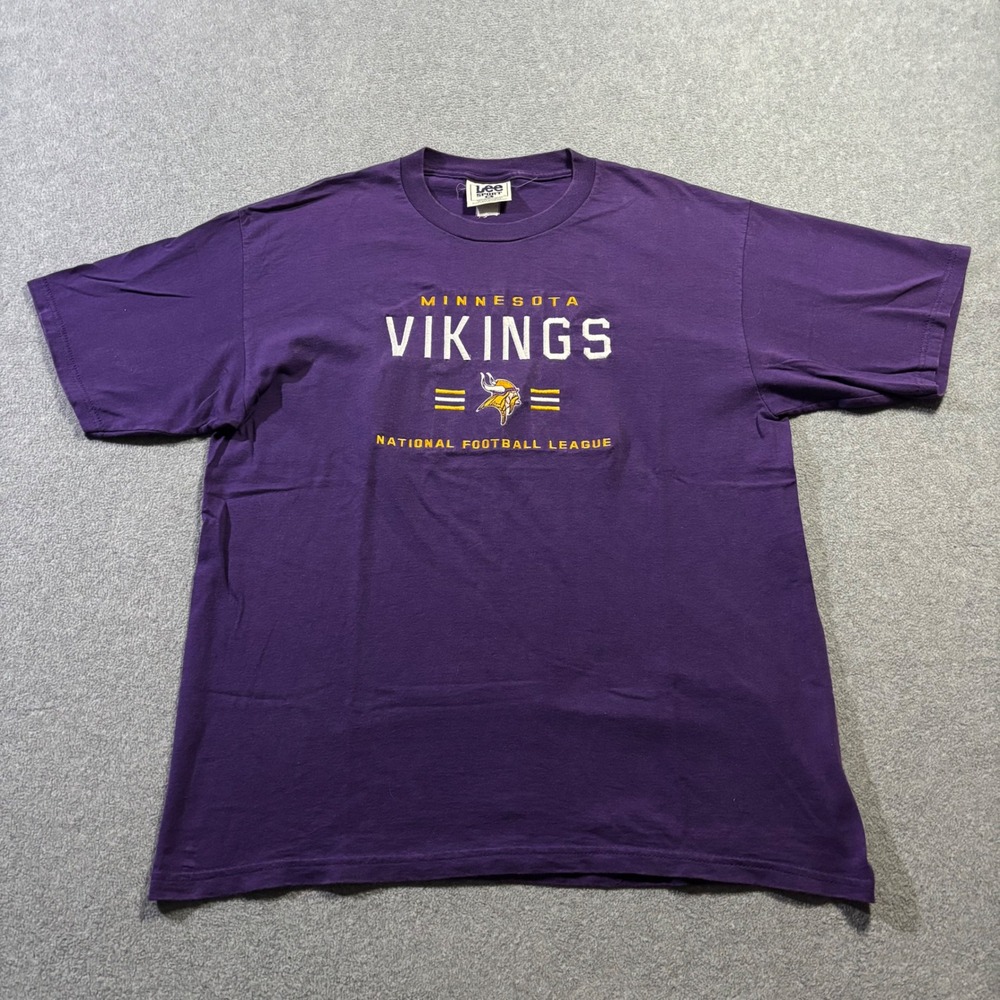 Lee Sport Minnesota Vikings T-Shirt Mens XL Purple Embroidered NFL Football Tee